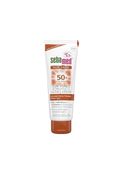 Sebamed Sun Care Uva/uvb Filtresi ve E Vitamini Üçlü Yüksek Koruma Çok Yönlü Güneş Kremi 50 Spf 75 ml