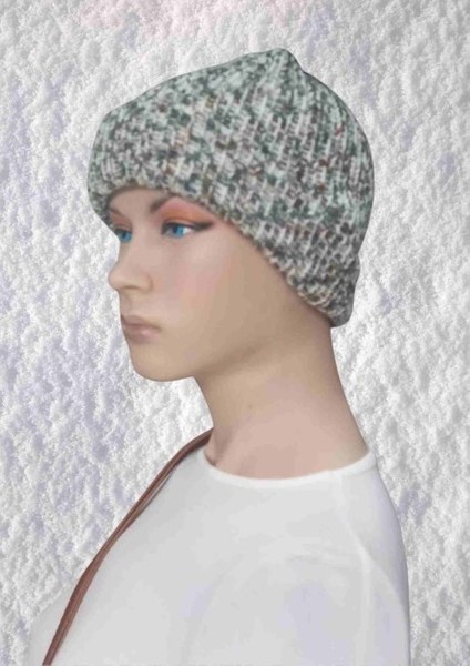 El Örgüsü Doğal Yün ve Akrilik Karışımlı Sıcacık Kış Beresi Yeşil Karışık Renk fiyatları