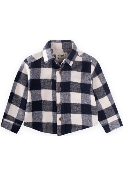 Oduncu Gömleği 1-9 Yaş Lacivert Ekose