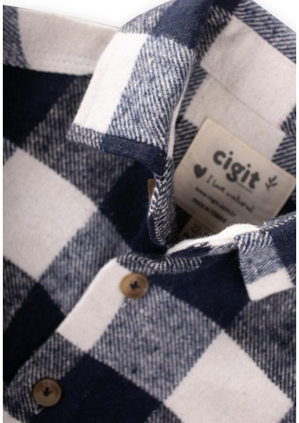 Oduncu Gömleği 1-9 Yaş Lacivert Ekose modelleri