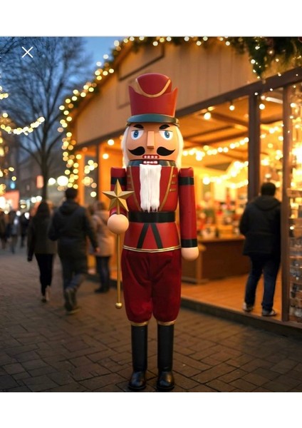 2 Metre Lüks Kurşun Asker Fındıkkıran Yılbaşı Dekoru - Dış Mekan