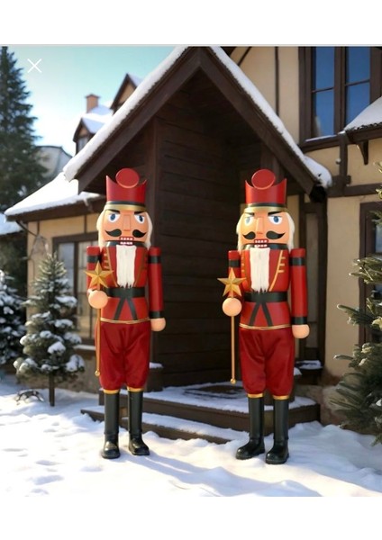 2 Metre Lüks Kurşun Asker Fındıkkıran Yılbaşı Dekoru - Dış Mekan modelleri