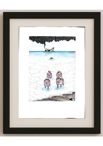 Seyran Caferli 43X30CM Orijinal Karikatür Tablo