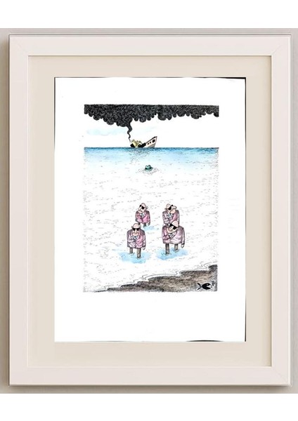 Seyran Caferli 43X30CM Orijinal Karikatür Tablo fırsatları