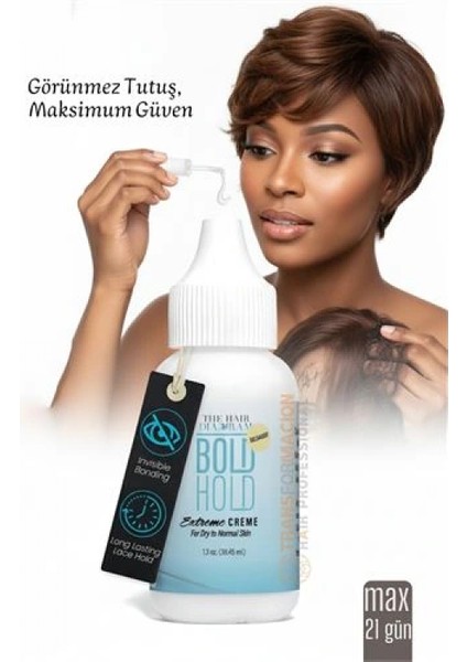 Protez Saç Yapıştırıcı - Peruk ve Keratin Kaynak Saç İçin Görünmez ve Uzun Süreli Yapıştırıcı Bold Hold