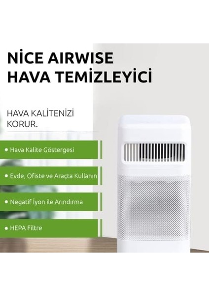 Airwise Oda Hava Temizleyicisi, 13 Filtrasyon, 24W, Beyaz modelleri