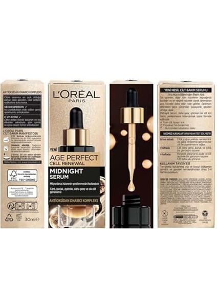 L&apos;oréal Parıs Midnight Serum Cilt Yenileme & Cilt Görünümü Canlandırma Etkili 30 ml