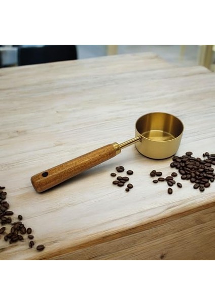 60 ml Kapasiteli Ahşap Saplı Metal Ölçü Kaşığı - Ton fiyatları