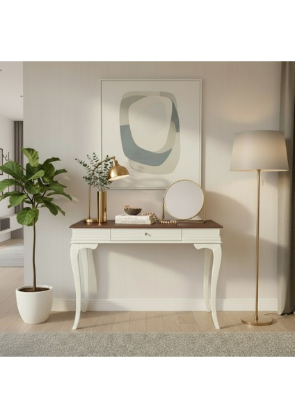 100 cm Masif Rustik Krem Ceviz Dresuar