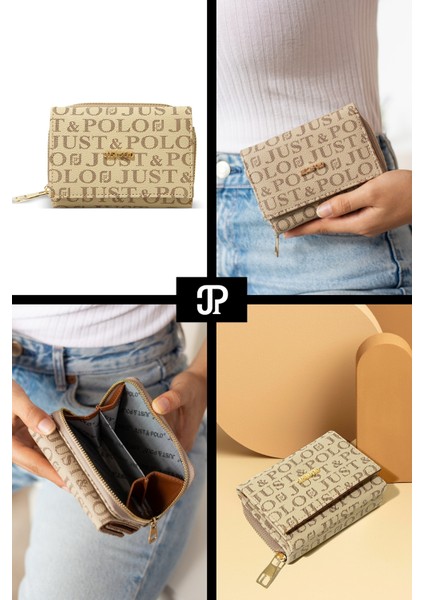 Orijinal Just Polo Collection Yumuşak Deri Bozuk & Kağıt Para Bölmeli Fermuarlı Şık Kartlıklı Cüzdan fiyatları