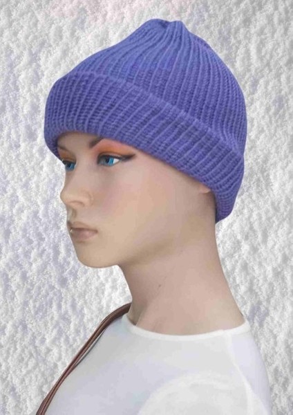 El Örgüsü Doğal Yün ve Akrilik Karışımlı Sıcacık Kış Beresi Mor Renk fiyatları