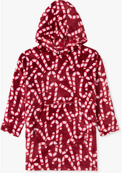 Kırmızı Candy Yumuşak Dokulu Çocuk Sabahlık