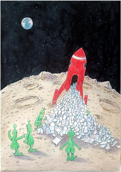 Bossens Philippe 43X30CM Orijinal Karikatür Tablo modelleri