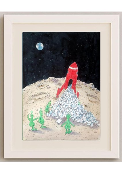 Bossens Philippe 43X30CM Orijinal Karikatür Tablo fırsatları