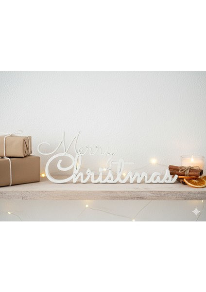 Yılbaşı Dekorasyonu – Merry Christmas Yazılı Şık Ev Süsü fiyatları