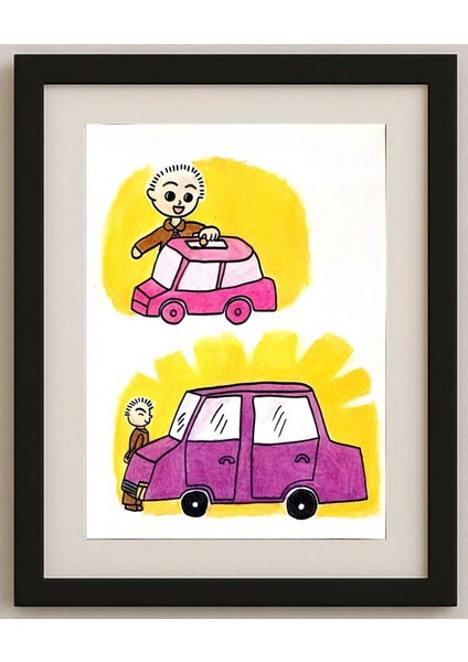 An Xin 29X21CM Orijinal Karikatür Tablo