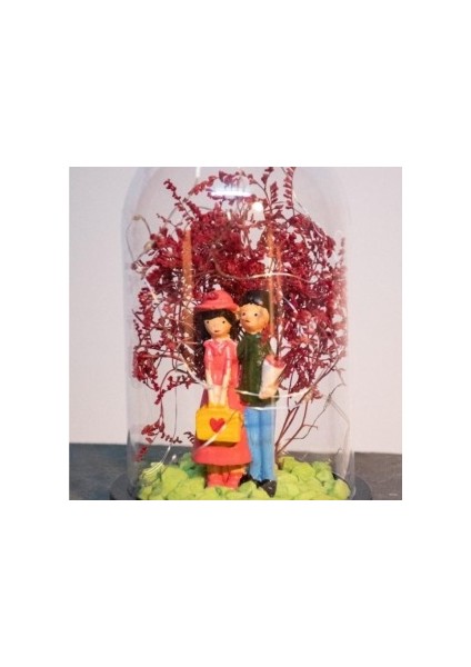 Teraryum Fanus Işıklı Sevgiliye Hediye Sevgili Temalı