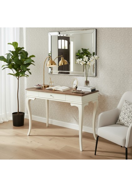 110 cm Masif Rustik Krem Ceviz Dresuar