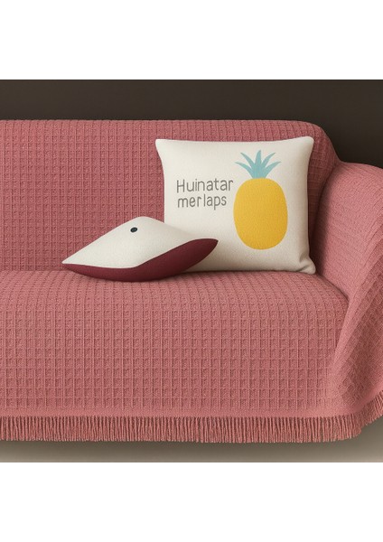 Pamuklu Dokulu Ekru Koltuk Şalı 170X220 cm – Saçaklı Tv Battaniyesi & Dekoratif Koltuk Örtüsü fiyatları