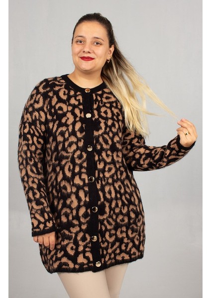 Leopar Desenli Triko Tunik | Rahat Kalıp Standart (48 Bedene Kadar)