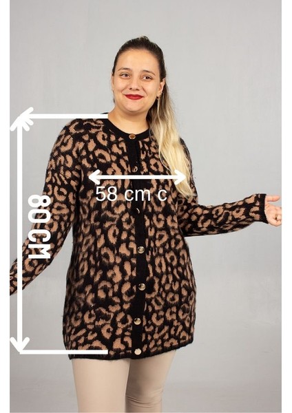 Leopar Desenli Triko Tunik | Rahat Kalıp Standart (48 Bedene Kadar) fiyatları