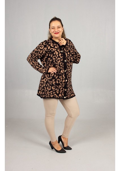 Leopar Desenli Triko Tunik | Rahat Kalıp Standart (48 Bedene Kadar) indirimleri