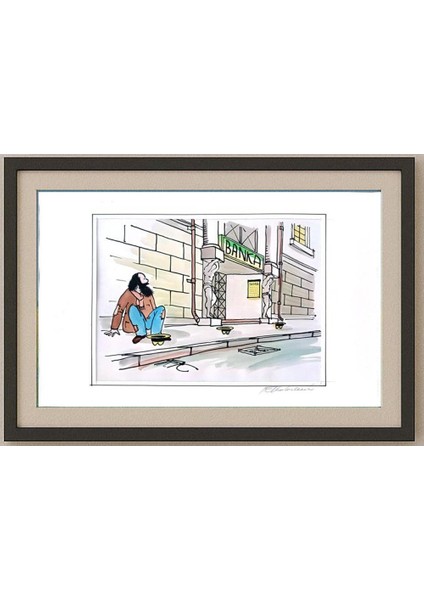 Frantisek Kratochvil 29X21CM Orijinal Karikatür Tablo