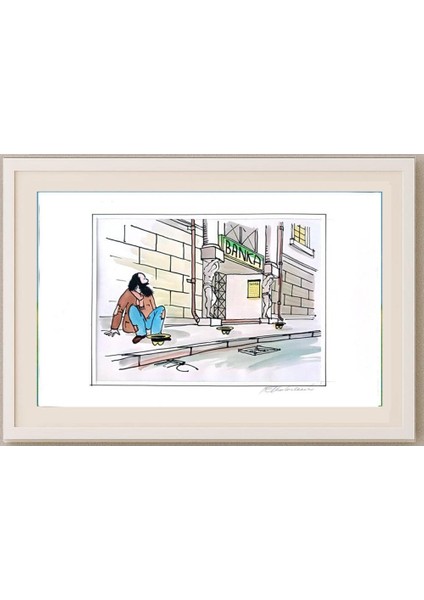 Frantisek Kratochvil 29X21CM Orijinal Karikatür Tablo fırsatları