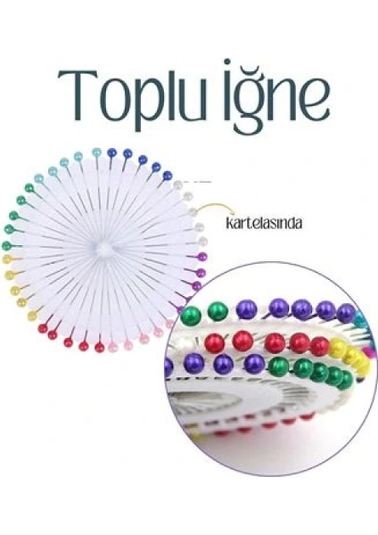 Renkli Başlı Toplu İğne 40 Adet fiyatları