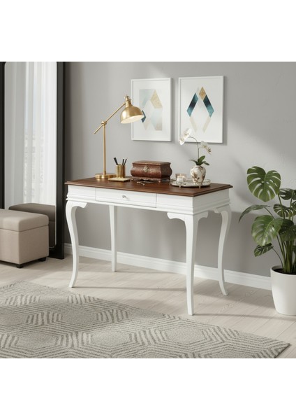 110 cm Masif Rustik Beyaz Ceviz Dresuar