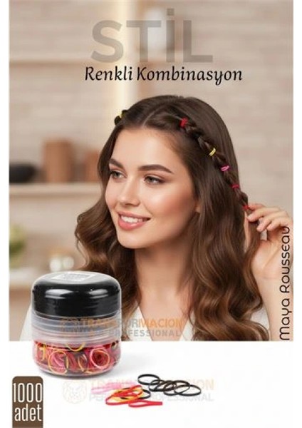 Silikon Saç Tokası Saç Lastiği Mini Elastik Toka 1000 ADET 2 RENK