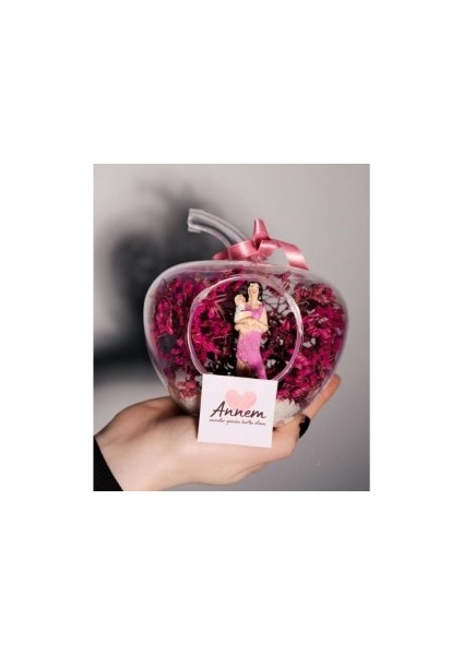 Teraryum Mini Elma Bebek Tutan Anne Temalı Hediye