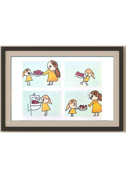 Hao Qing 29X21CM Orijinal Karikatür Tablo