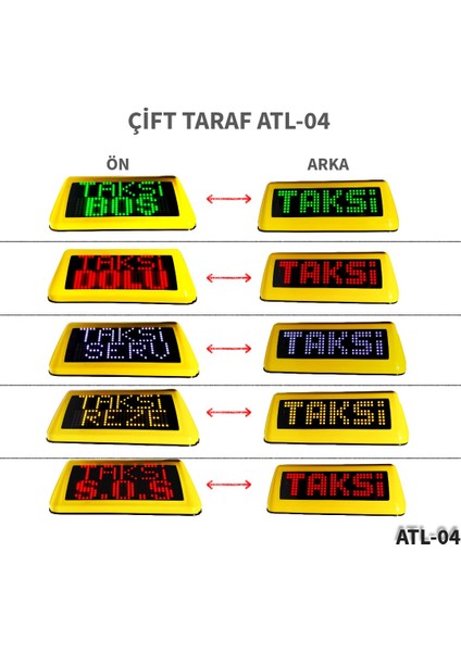 Atl-04 Yeni Nesil Akıllı Taksi Tepe Levhası (Tepe Lambası) Çift Taraf fiyatları