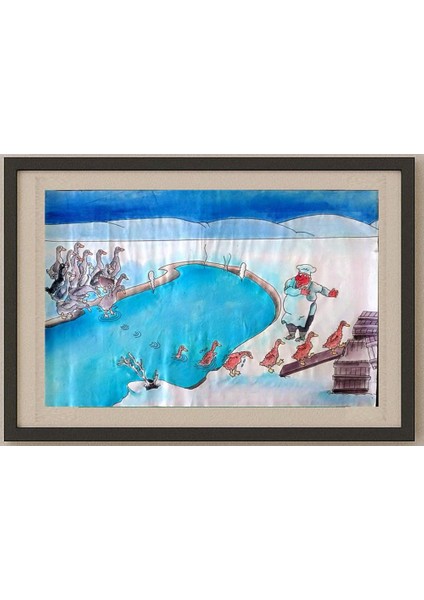 Sun Shen Ying 35X25CM Orijinal Karikatür Tablo