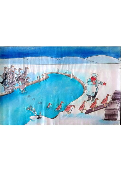 Sun Shen Ying 35X25CM Orijinal Karikatür Tablo modelleri