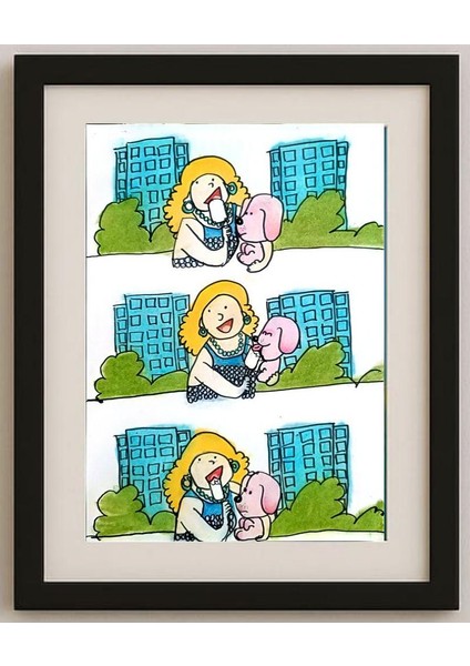 Chen Jinpeng 29X21CM Orijinal Karikatür Tablo