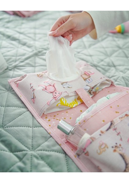 Bebek Alt Açma Çantası - Portatif Katlanabilir Çok Bölmeli Bakım Çantası (Pembe) fiyatları