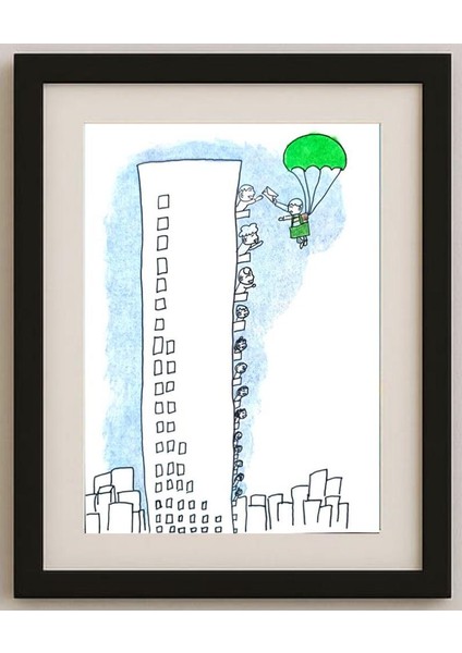 Zhang Si Qi 29X21CM Orijinal Karikatür Tablo