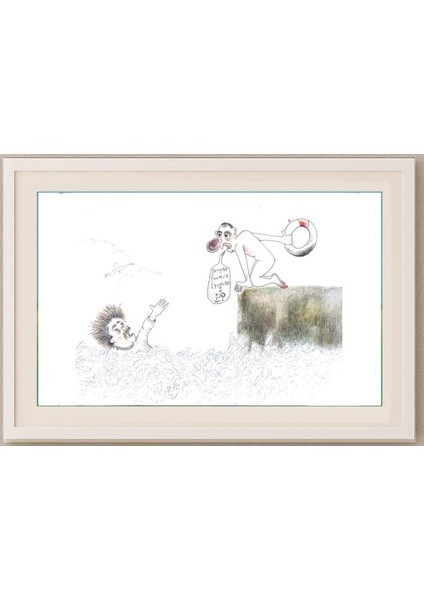 Omid Saljoughi 29X21CM Orijinal Karikatür Tablo fırsatları