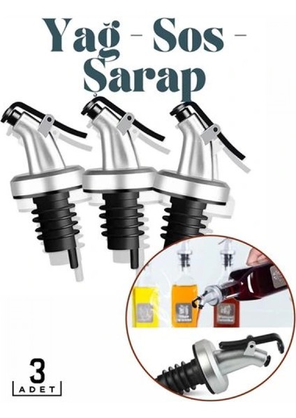 Şişe Tıpa Dağıtıcı Akış Seti 3'lü BiancoLilla Design