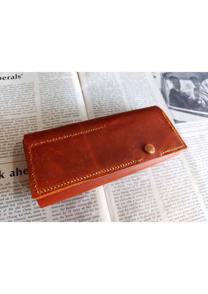 Gerçek Deri Tamamen El Emeği Özel Kalemleriniz Için Kalemlik Kalemkutu (8*18CM ) NLU33