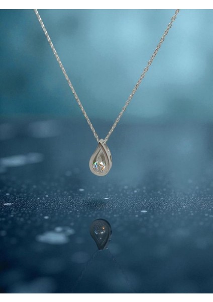 925 Ayar Gümüş Orijinal Swarovski Taşlı Damla Kolye