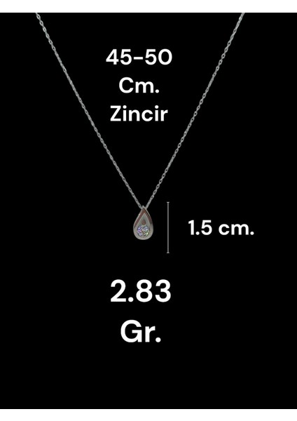 925 Ayar Gümüş Orijinal Swarovski Taşlı Damla Kolye modelleri