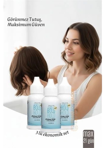 3 lü Protez Saç Yapıştırıcı - Peruk ve Keratin Kaynak Saç İçin Görünmez ve Uzun Süreli Yapıştırıcı Bold Hold fiyatları