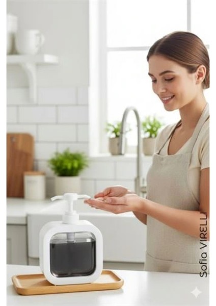 Pompalı Dispenser Sabunluk – Şeffaf Gövde, Modern Tasarım | Sıvı Sabun, Şampuan, Losyon Için fiyatları