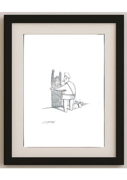 Sepideh Anjomrooz 29X21CM Orijinal Karikatür Tablo