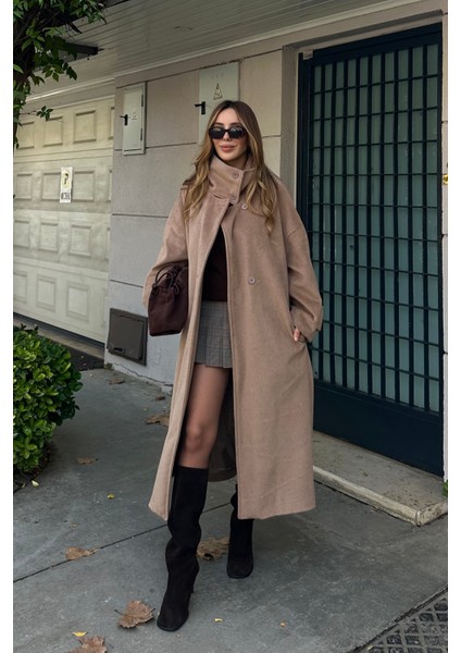 Vizon Vittoria Düğmeli Yaka Kaban - 2511