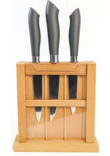 Premium Standlı Seri Bıçak Seti Gri