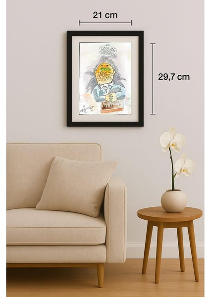 Seyyeh Hassan Hejazi 29X21CM Orijinal Karikatür Tablo fiyatları